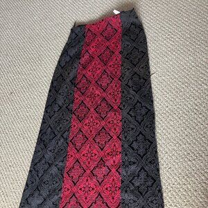 Vintage Morbid Threads Red Black A-line Maxi Skirt 00s Grunge Goth Medium